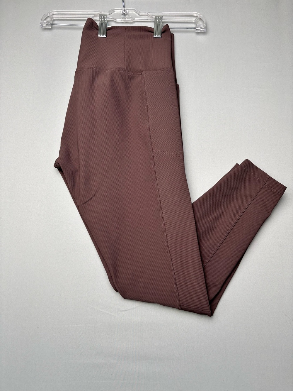 CALIA Infinity High Rise Ribbed Pocket Leggings Mauve Taupe Size Large Active